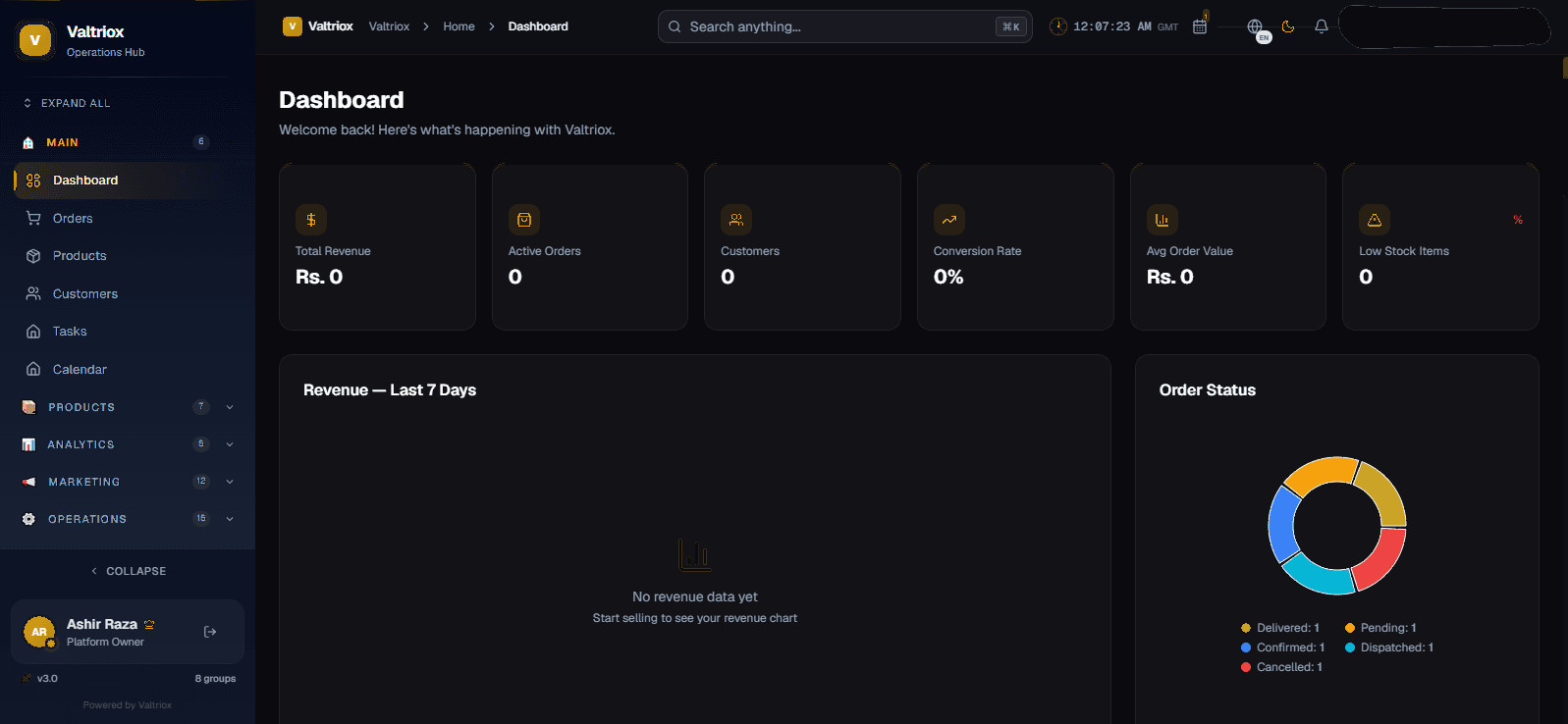 Valtriox Dashboard Preview